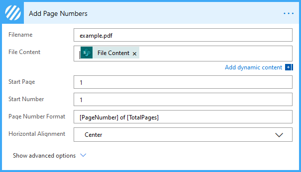 Add Page Numbers – Encodian Customer Help