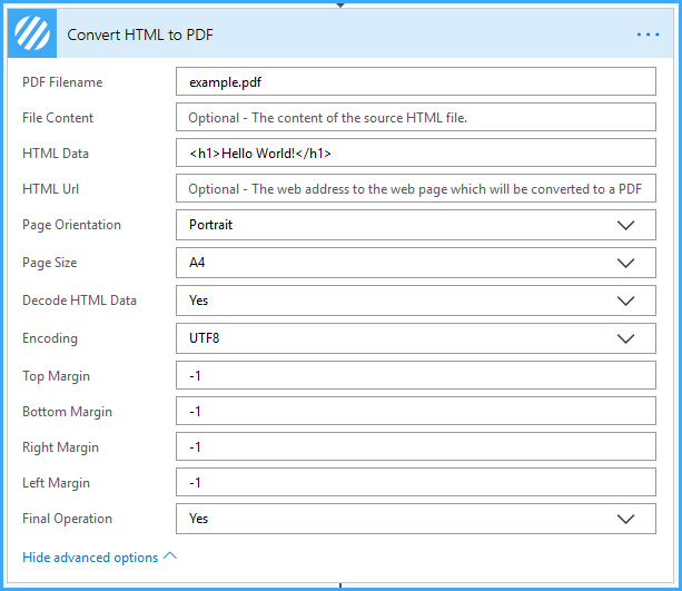 Convert HTML to PDF – Encodian Customer Help